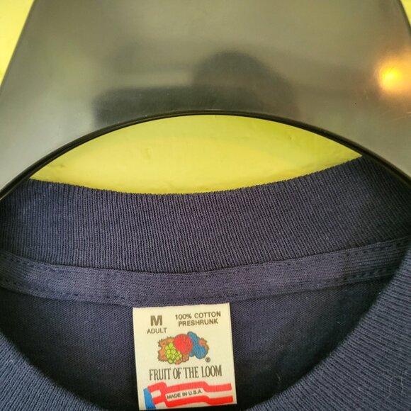 Vintage 1990s CYBERSPACE...The Final Frontier Shirt MEDIUM Navy Single Stitch A4 - Picture 2 of 6